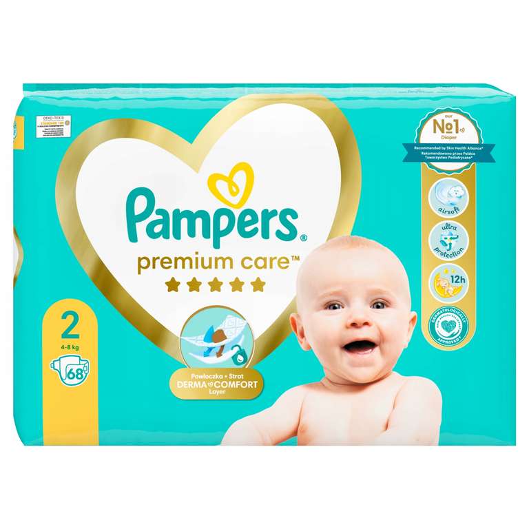 Pieluszki Pampers Premium Care rozmiar 2 4-8 kg 2x68 szt. - kupon 25 = 0,67zł/szt