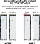 Obudowa na dysk SSK M.2 NVME SATA SSD chip RTL9210B obsluguje dyski do 4 TB USB C 3.1/3.2 Gen 2 10 Gb/s + dwa kable @Amazon