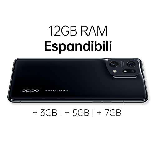 Smartfon OPPO Find X5 Pro, RAM 12GB + ROM 256GB, Nero (Glaze Black) 559€ Amazon