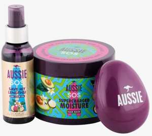 Zestaw do włosów Aussie SOS: maska 450 ml, olejek 100 ml i szczotka do włosów (w treści link do podobnego zestawu w Amazonie) @Allegro