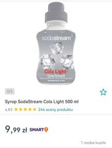 Syrop SodaStream Cola Light 500 ml termin 08.10 darmowa dostawa Allegro Smart