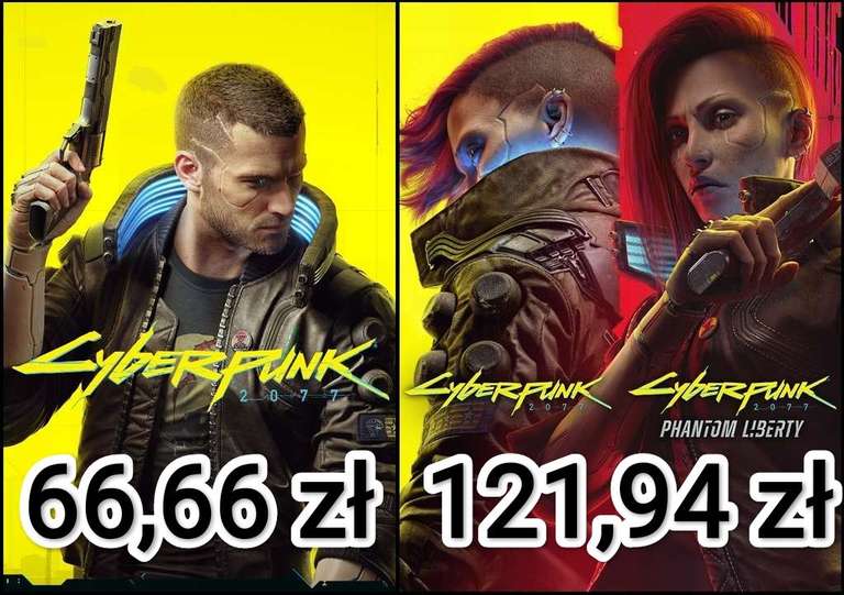 Cyberpunk 2077 za 66,66zł, Zestaw Cyberpunka 2077 i Widma wolności za 122zł w Epic Games Store