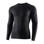 Brubeck, Koszulka termoaktywna męska z długim rękawem, Active Wool (wełna Merino), czarny,