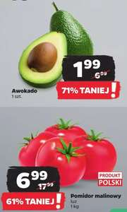 Awokado 1,99 zł/sztuka, pomidor malinowy 6,99 zł/kg @Netto