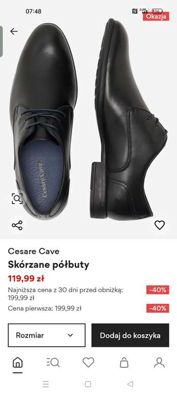 Eleganckie buty ze skóry Cesare Cave