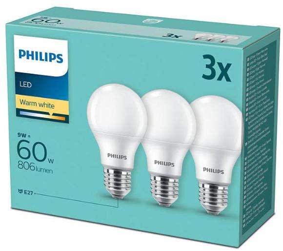 Zarówki Philips LED 9 W (60 W) E27 3 szt.