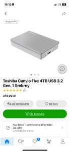 Dysk Toshiba Canvio Flex 4TB USB 3.2 Gen. 1 Srebrny