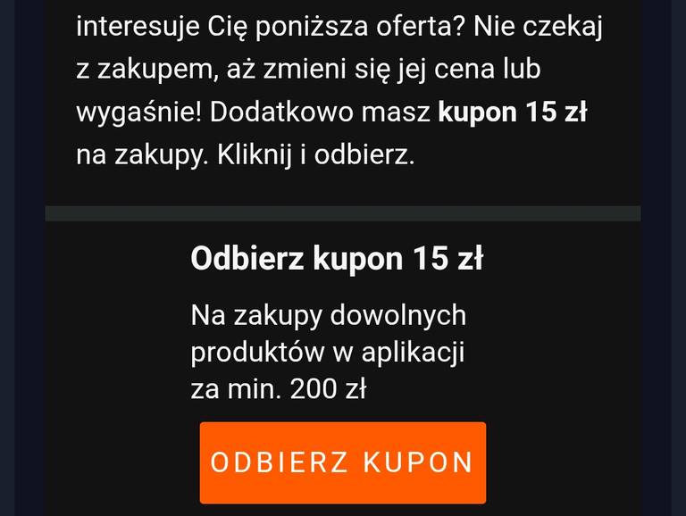 Kupon 15/200 zł na wszystko dla wybranych @ Allegro