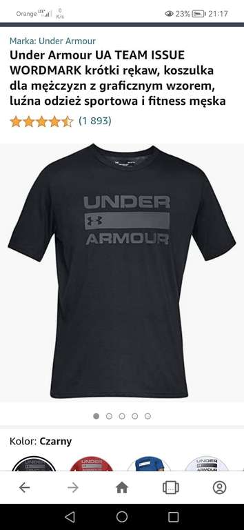 Under Armour UA TEAM ISSUE WORDMARK krótki rękaw, koszulka dla mężczyzn z graficznym wzorem,