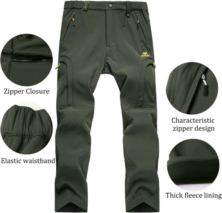 BWBIKE Męskie spodnie outdoorowe Exploration, wiatroszczelne, z podszewką polarową