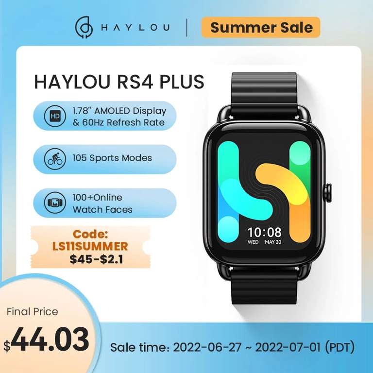 Smartwatch Haylou RS4 Plus $43