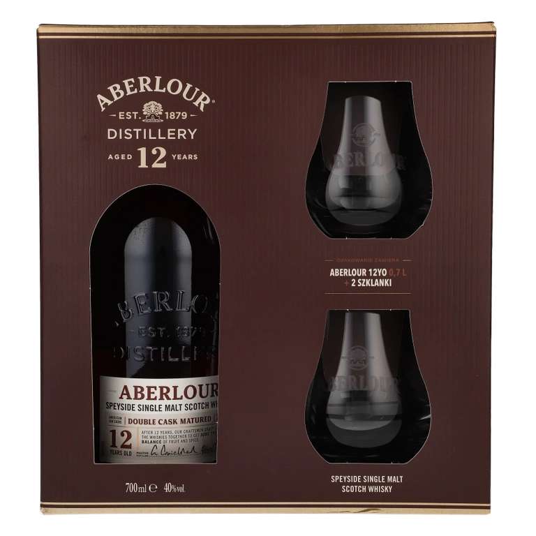 Whisky Aberlour 12 + 2 szklanki - kukunawa.pl