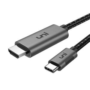 uni Kabel USB-C na HDMI [4K 60Hz], kompatybilny z Thunderbolt 3 do MacBook Pro, iPad Pro, MacBook Air, Surface Book 2, itd., 1,8 m