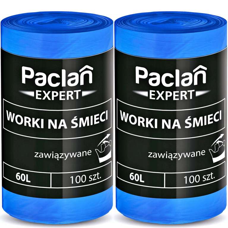 Worki na Smieci PACLAN EXPERT Wiazane 60L 200 szt (0,13 zł/szt.)