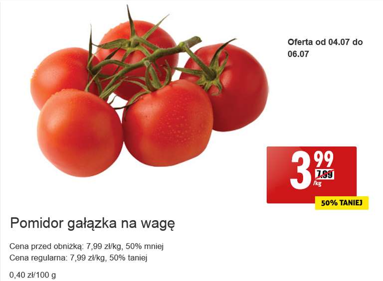 Pomidory na gałązce @Biedronka
