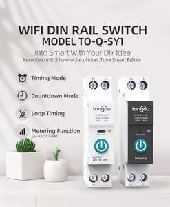 Licznik energii DIN WiFi Tuya AT-Q-SY1 1f 10-63A $20.30
