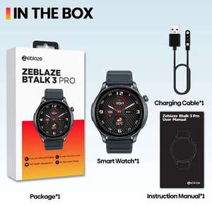 Smartwatch Zeblaze Btalk 3 PRO Wyświetlacz AMOLED Rozmowy Bluetooth [z monetami 55zł] 3 kolory $15.75