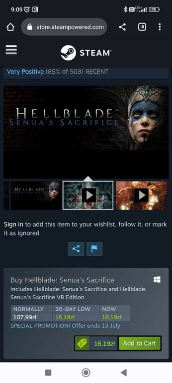 Hellblade: Senua's Sacrifice - Steam
