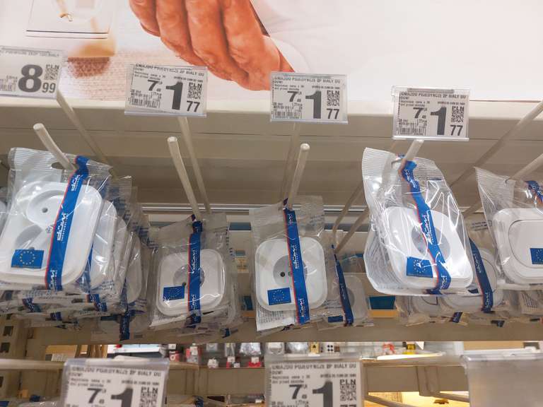 Gniazdo pojedyncze Duvi białe z bolcem Auchan