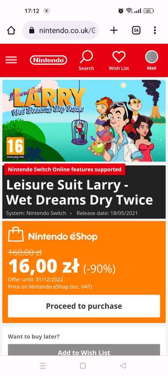 Larry Nintendo Switch [linki w opisie]