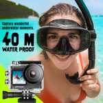 Exprotrek E-A-F Kamera sportowa, 4K 30 kl./s, Ultra HD, wodoszczelna kamera podwodna 40 m,