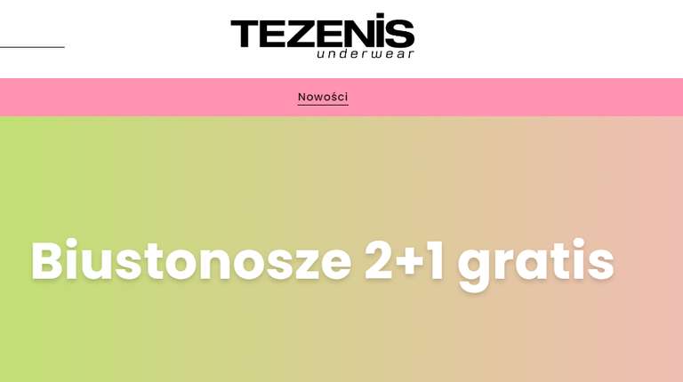 Promocja na biustonosze: 2+1 gratis @Tezenis
