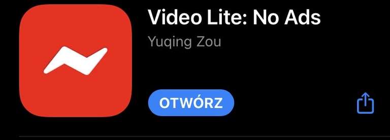 Video Lite: No Ads - aplikacja na iOS -odtwarzacz m.in. YouTube, bez reklam