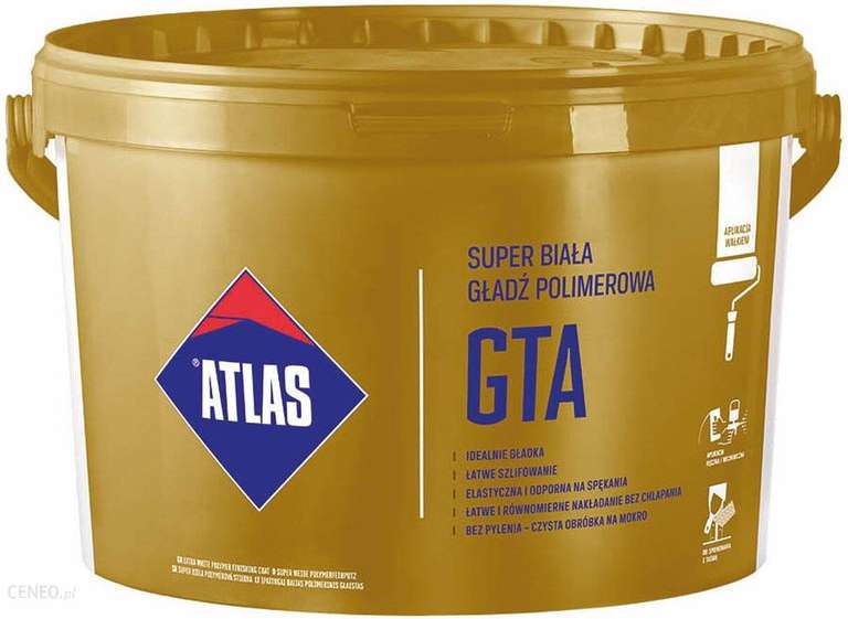 Gotowa gładź Atlas GTA 18 kg wiaderko (możliwość aplikacji wałkiem)