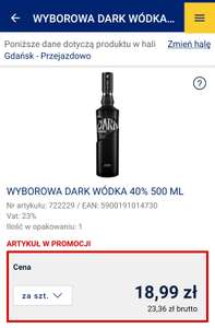 Wódka Wyborowa THE DARK 0,5l