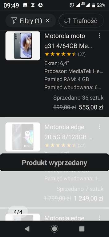 Smartfon Motorola G31 za 555 zł w aplikacji X-kom z kodem prezent
