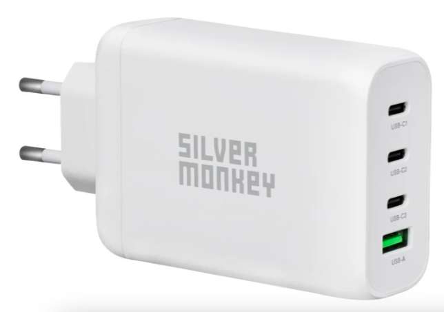 Ładowarka Silver Monkey Ładowarka sieciowa GaN 130W USB-C PD + USB 3.0 QC