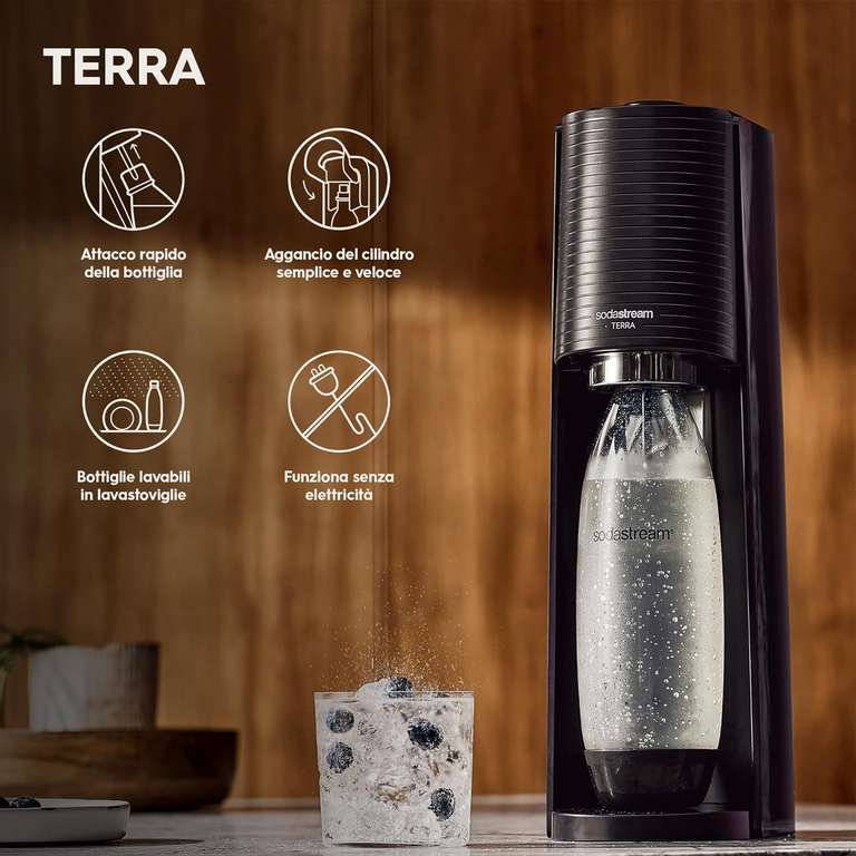 Saturator Sodastream Terra + 3 butelki i nabój Quick Connect