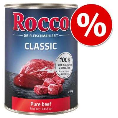 Rocco Classic 6 x 400g Wołowina i mięso z dzika 3,94zł za puszkę! + gratis