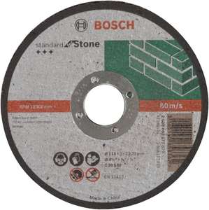 Bosch Professional 1x Tarcza tnąca prosta Standard for Stone (dla Cegły, Marmuru, Ø 115 mm, Osprzęt do Małych Szlifierek Kątowych)