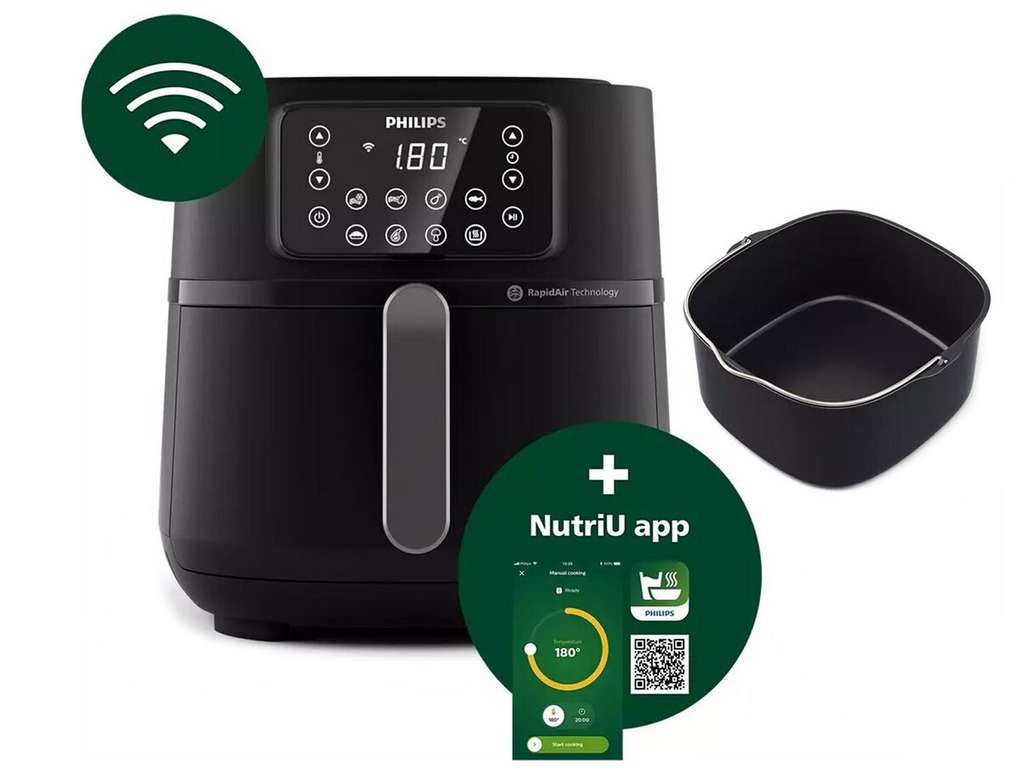 PHILIPS XXL Connected HD9285/96 Air Fryer (Wi-Fi) z formą do pieczenia i  rusztem grillowym Frytkownica beztłuszczowa - niskie ceny i opinie w Media  Expert