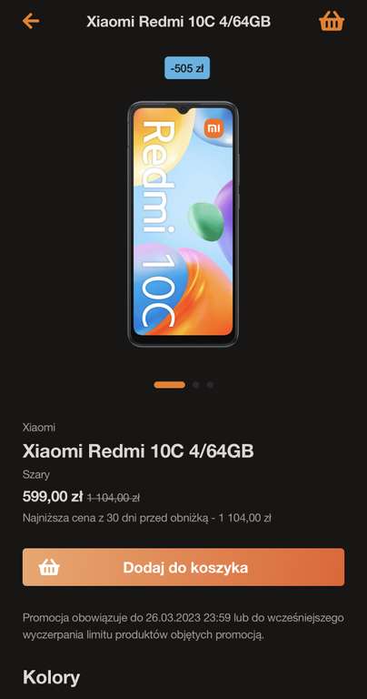 Xiaomi Redmi 10C 4/64Gb FLEX promocja