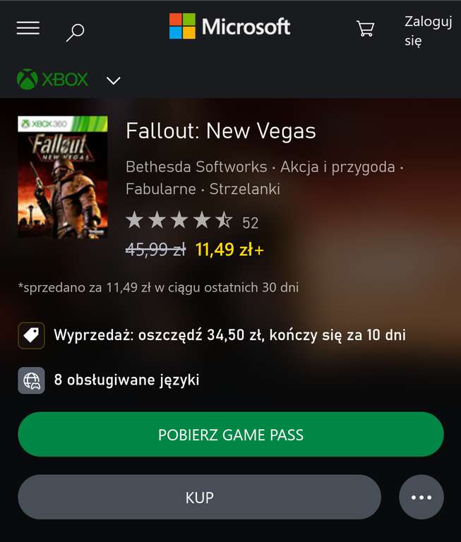 Gry z serii Fallout po 87 groszy (New Vegas, Fallout 3) Turecki XBOX store