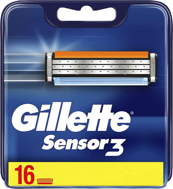 Gillette Sensor3 Ostrza Wymienne do Maszynki do Golenia Dla Mężczyzn (16 Sztuk)