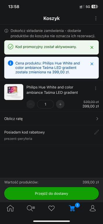 Philips Hue White and color ambiance Taśma LED gradient