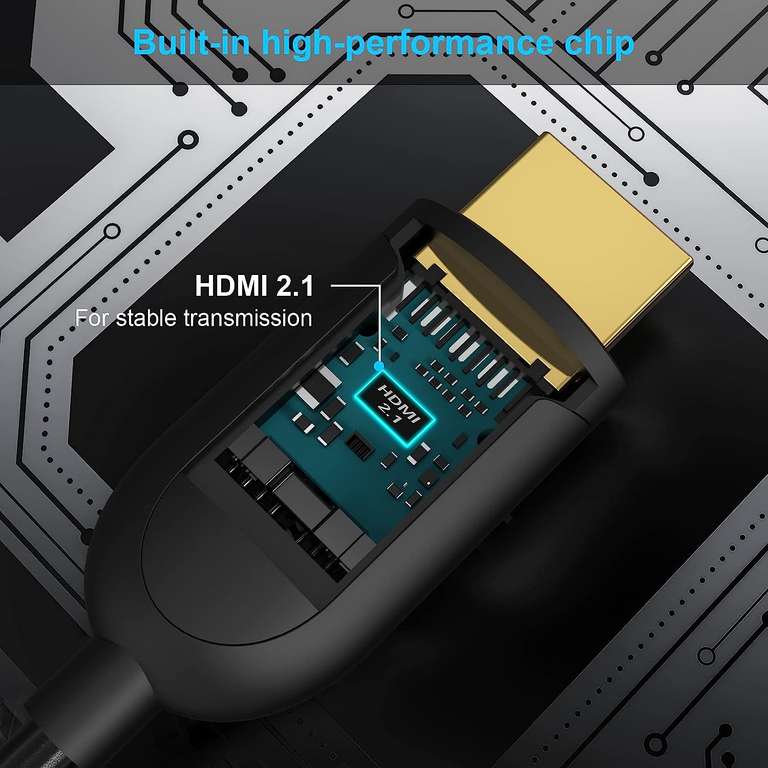 Kabel z włókna szklanego 8K HDMI 2.1, 5 m, 48 Gbps, ultra High Speed, obsługa 8K 60 4K 120 eARC RTX 3090 HDCP 2.2 i 2.3 Dolby