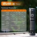 Latarka Wurkkos TS22 XHP70.2 4500lm na ogniwo 21700, USB C (powerbank) $31.14