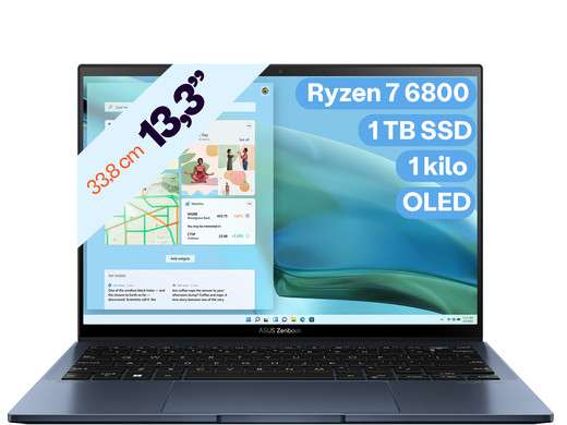 Laptop ASUS zenbook S13 |13,3" | 16 GB | 1 TB SSD | Ryzen 7 6800 | 1 kg | OLED | na iBOOD