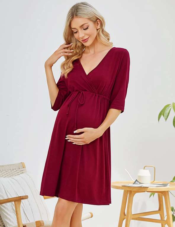 Sukienki ciążowe L i XL czerwone wino i czarna