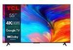 TCL 55P639 Smart TV 55" z 4K HDR, Ultra HD, Google TV, Dolby Audio | 293€ + dostawa 27,23 €