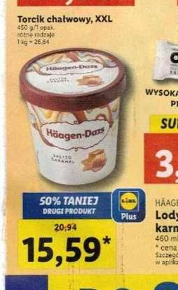 Lody Häagen -Dazs słony karmel za zakup 2 aplikacja Lidl Plus