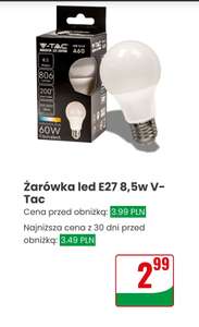 Żarówka LED V-TAC VT-2099 8.5W E27 806lm (60W) lub żarowka aigostar E27 9W 4000K