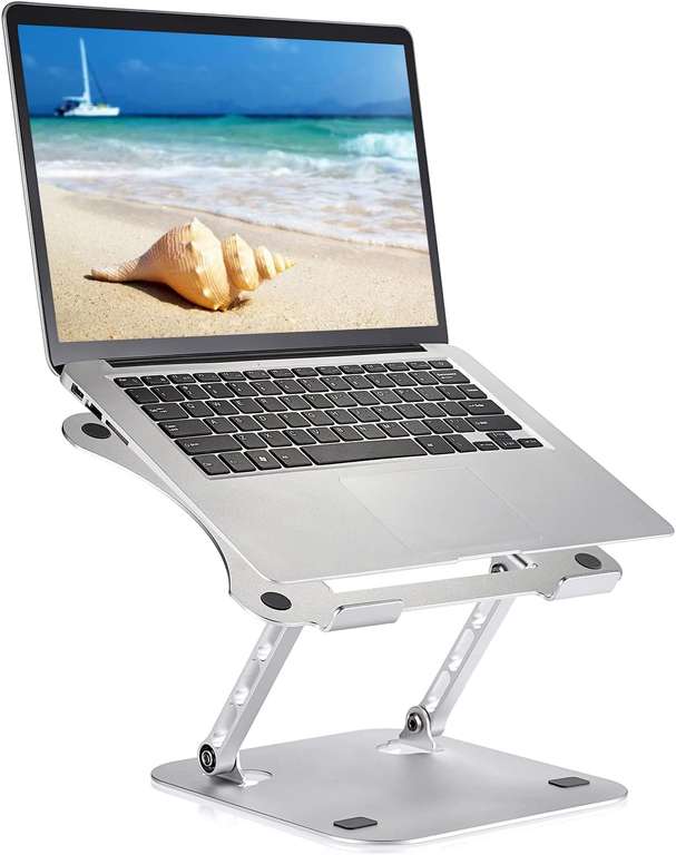 Usoun Stojak pod laptopa, regulowana podstawka pod notebooka, ergonomiczny stojak na biurko, regulowany stojak na laptopa, 10-17"