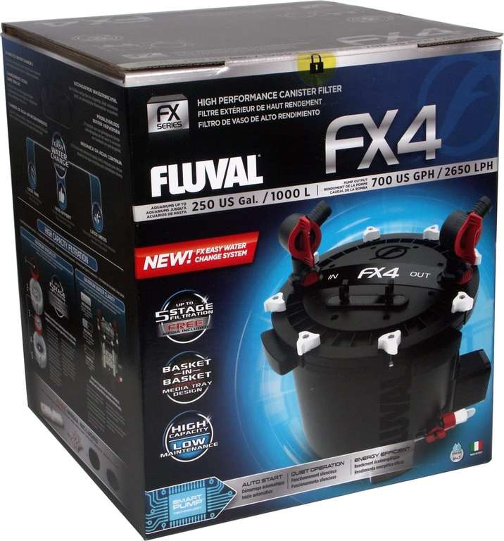 Filtr kubełkowy Fluval FX4 2600l/h zewnętrzny do akwarium 700-1000l