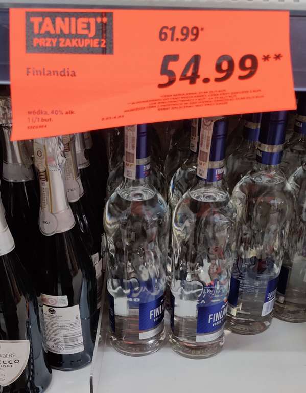 Wódka FINLANDIA 40% w butelce 1L. LIDL