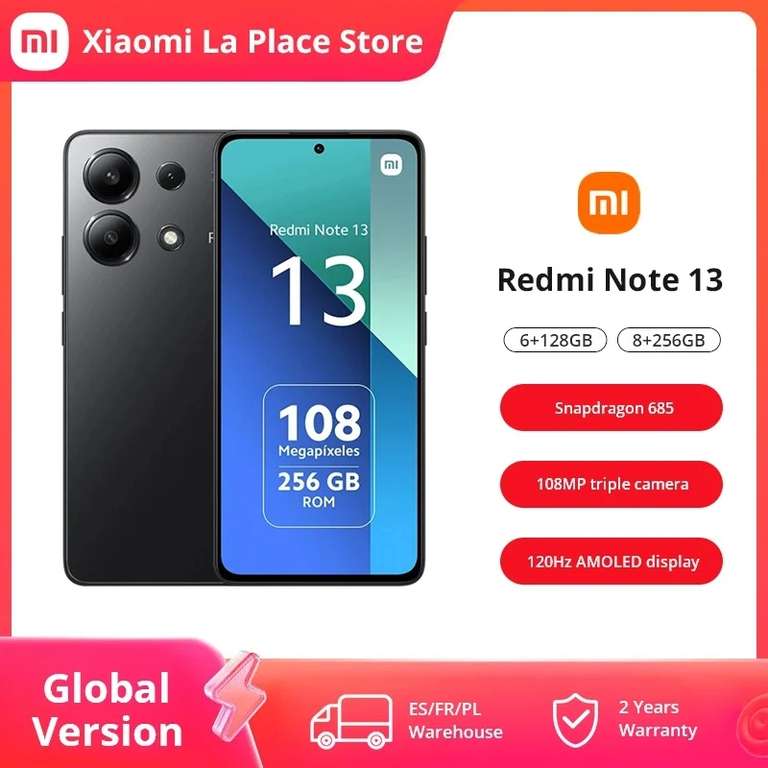 Smartfon Redmi Note 13 4G 6+128GB Global USD157.22